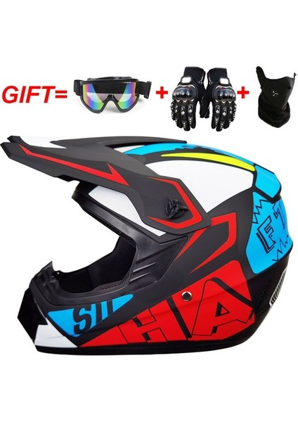 Uni Yetişkin Motosiklet Kaskı Off-Road Kask Seti (Yurt Dışından)