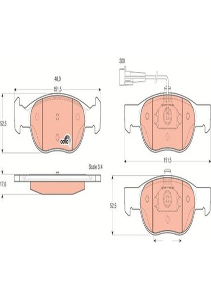 GDB1291 Fren Balatasi On Wva 21932 ( Fiat : Marea / Brava 1.6 16V 71752989 71753043 (WA358431)