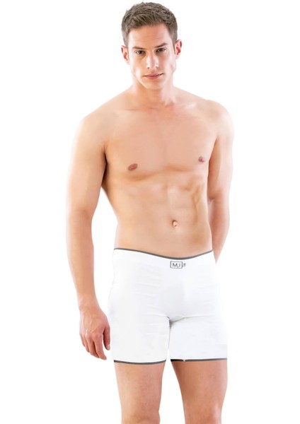 Beyaz Seamless Uzun Erkek Boxer