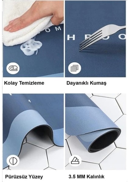 Oval Süper Emıcı Banyo Paspası