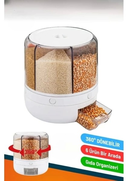 360° Dönebilir 10 Litre Gıda Organizeri
