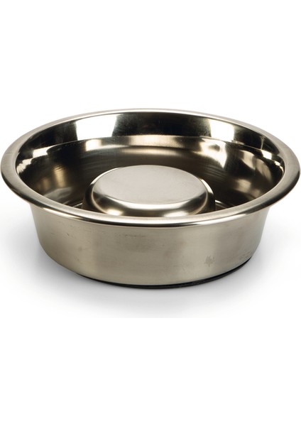 Köpek Yavaş Besleme Mama Kabı, Paslanmaz Çelik, 16CM