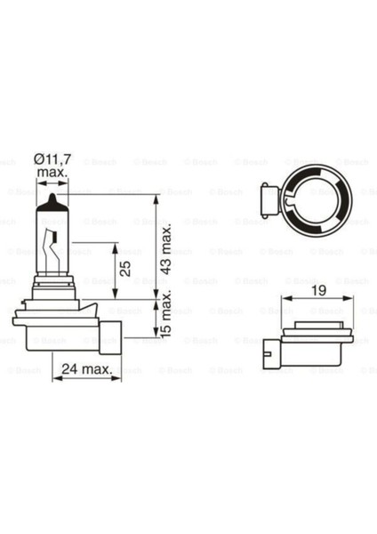 Ampul - Pure Light - 12 V - H8 - 35 W - PGJ19-1 H8 PGJ19-1- modelleri