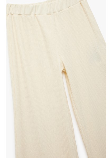 Geniş Paça Beli Lastikli Pantolon