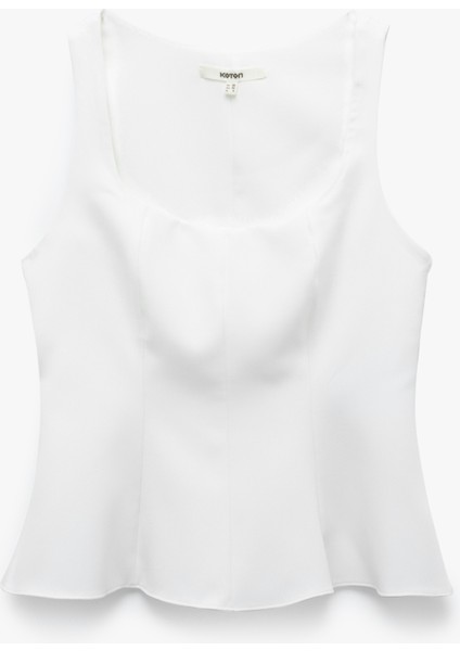 Volümlü Kolsuz Kare Yaka Bluz modelleri