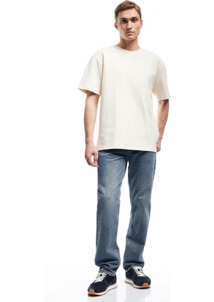 Normal Bel Pamuklu Cep Detaylı Straight Fit Jean Pantolon - Mark Jean