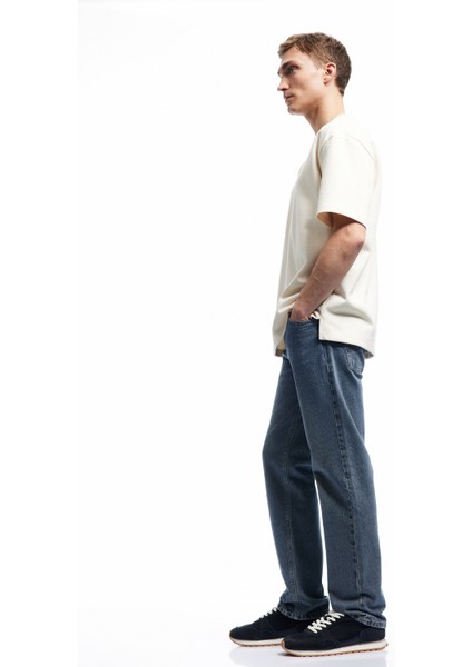 Normal Bel Pamuklu Cep Detaylı Straight Fit Jean Pantolon - Mark Jean