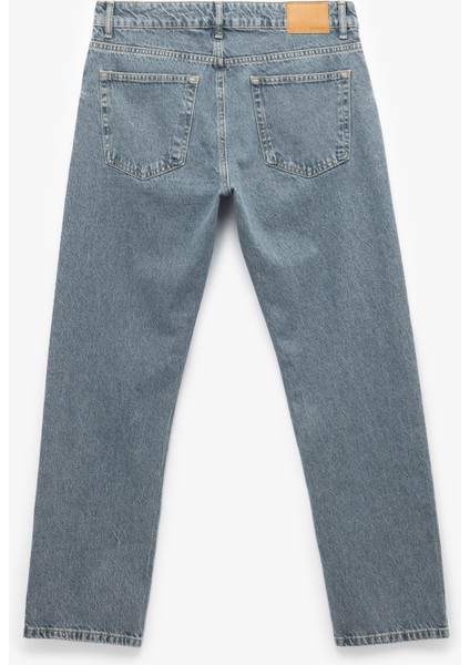 Normal Bel Pamuklu Cep Detaylı Straight Fit Jean Pantolon - Mark Jean