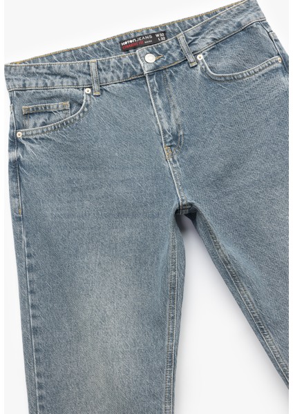 Normal Bel Pamuklu Cep Detaylı Straight Fit Jean Pantolon - Mark Jean