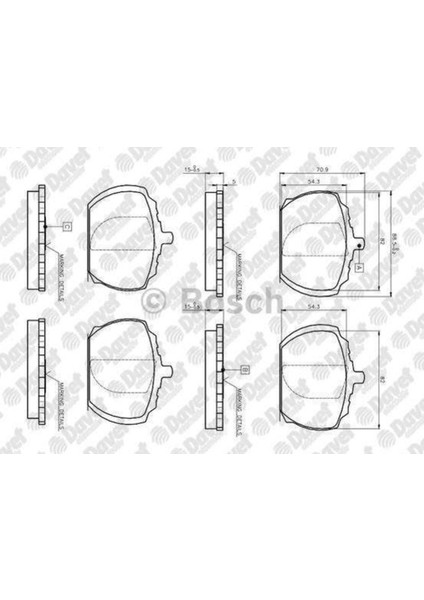 Ön Balata Transit 2.0 2.5d P100 65-92 0986TB2061 -0986463641 Uyumlu