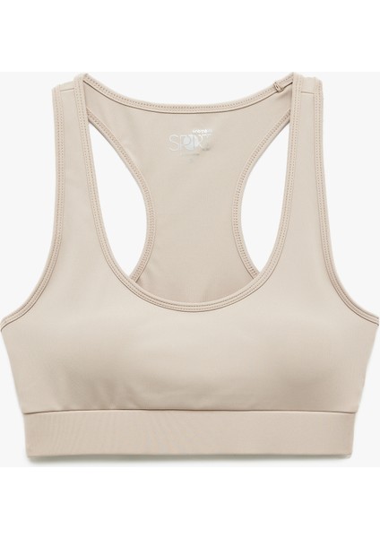 U Yaka Kolsuz Slim Fit Kaplı Sporcu Sütyeni
