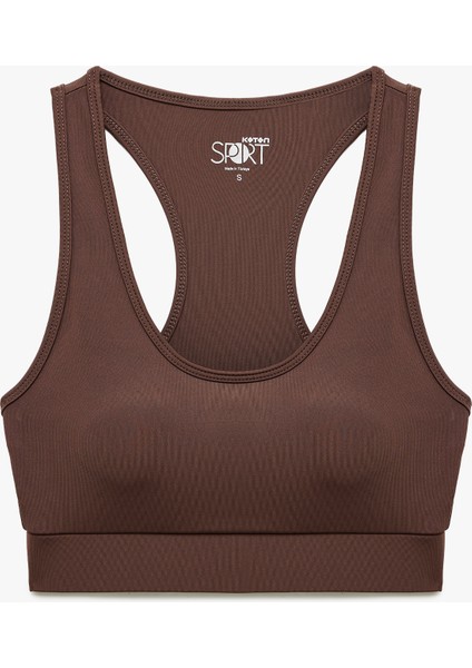U Yaka Kolsuz Slim Fit Kaplı Sporcu Sütyeni