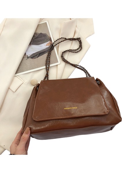 Yeni Kadın Moda Retro Tek Omuz Eğik Rahat Doku Küçük Kare Çanta (Yurt Dışından)