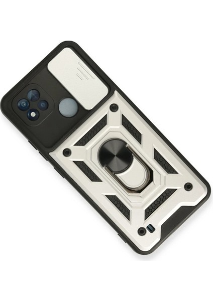 Realme C11 2021 Kılıf Pars Lens Yüzüklü Silikon - Gümüş Zrnet