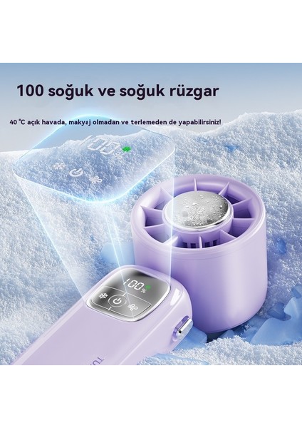 Mini Yaratıcı Dijital Ekran Asılı Boyun El Girdap Katlanır Fan (Yurt Dışından)