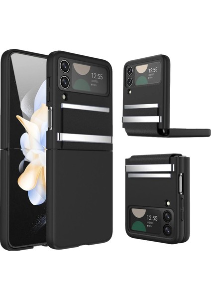 Samsung Galaxy Z Flip 4 Kılıf Belt Flip Kapak - Siyah Zrnet