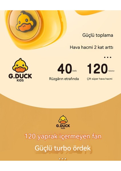 Küçük Sarı Ördek Karikatür Katlanır Boyunlu USB Fan (Yurt Dışından)