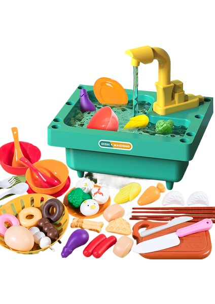 Çocuk Oyun Ev Mini Mutfak Bulaşık Makinesi Oyuncak 39 Adet Set (Yurt Dışından)