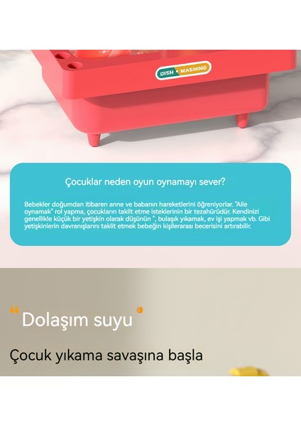 Çocuk Oyun Ev Mini Mutfak Bulaşık Makinesi Oyuncak 39 Adet Set (Yurt Dışından) modelleri