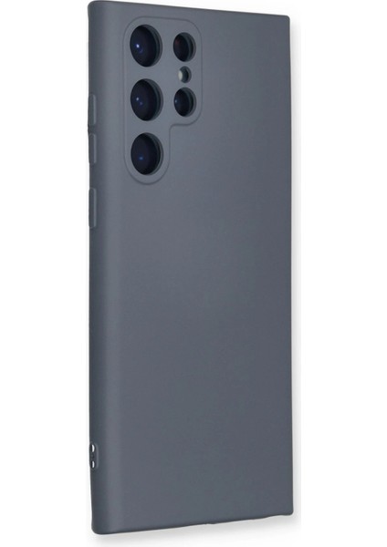 Samsung Galaxy S22 Ultra Kılıf Nano Içi Kadife Silikon - Gri Zrnet