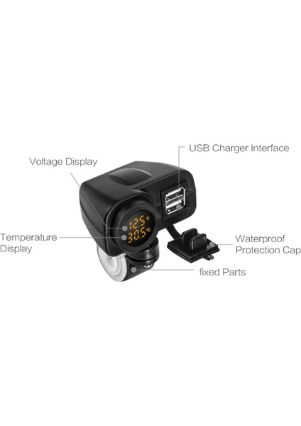 Motosiklet Arabası Bir Ila Iki Çok Fonksiyonlu Çift Delikli USB Arayüzü (Yurt Dışından) indirimleri