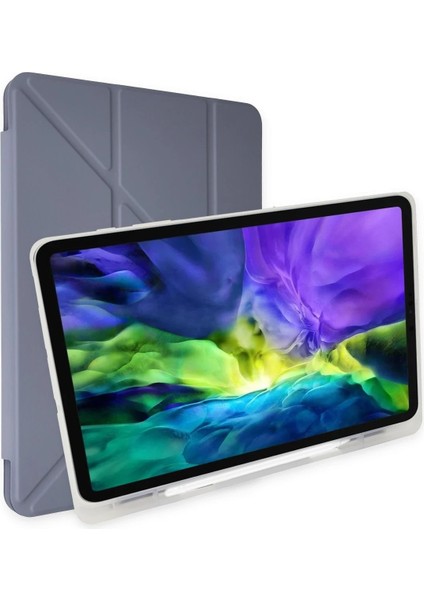 Samsung Galaxy P610 Tab S6 Lite 10.4 Kılıf Kalemlikli Mars Tablet Kılıfı - Lila Zrnet