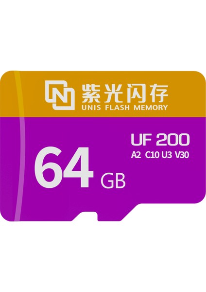 UF200 64GB Micro Sd Kart A2/U3/V30 - Telefonlar, Iha'lar, Ps5, Güvenlik Kameraları Için 180MB/SN Yüksek Hız (Yurt Dışından)