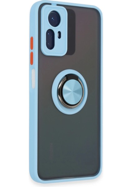 Xiaomi Redmi Note 12S Kılıf Montreal Yüzüklü Silikon Kapak - Buz Mavi Zrnet