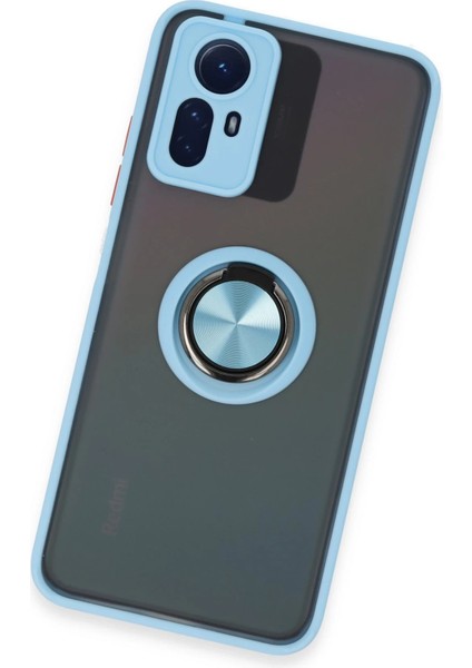 Xiaomi Redmi Note 12S Kılıf Montreal Yüzüklü Silikon Kapak - Buz Mavi Zrnet