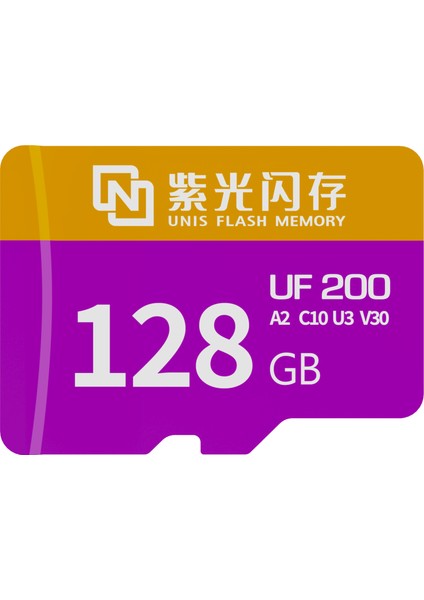 Akıllı Telefonlar, Usb-C Kameralar, Iha'lar, Ps5 ve Güvenlik Sistemleri Için 180MB/S Okuma Hızına Sahip, A2/C10/U3/V30 Dereceli UF200 128GB Micro Sd Kart (Yurt Dışından)