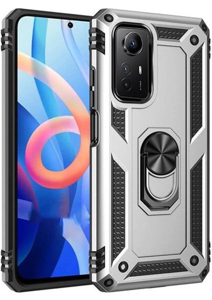 Xiaomi Redmi Note 12S Kılıf Sofya Yüzüklü Silikon Kapak - Gümüş Zrnet