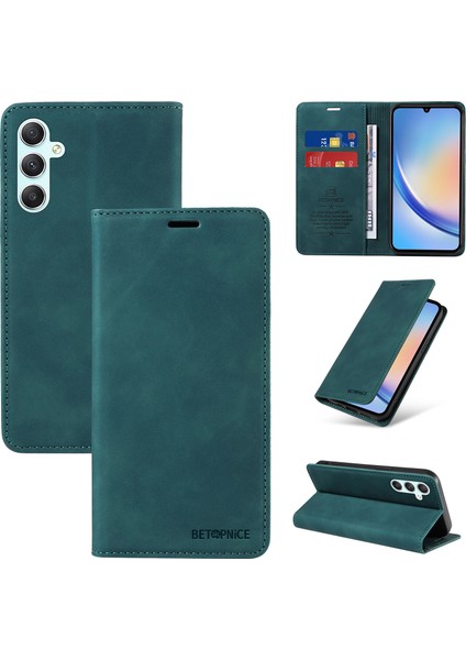 Compatible With Samsung Galaxy A34 5g Wallet Leather-Rfıd Blocking Card Holders-Shockproof Tpu Flip Cover (Yurt Dışından)