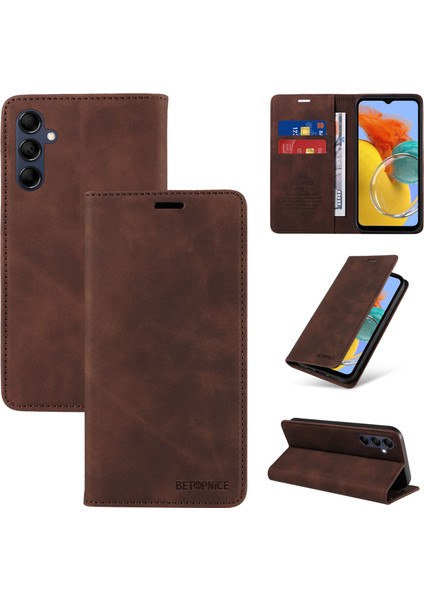 Compatible With Samsung Galaxy M14 5G/F14 5g Wallet Leather-Rfıd Blocking Card Holders-Shockproof Tpu Flip Cover (Yurt Dışından)