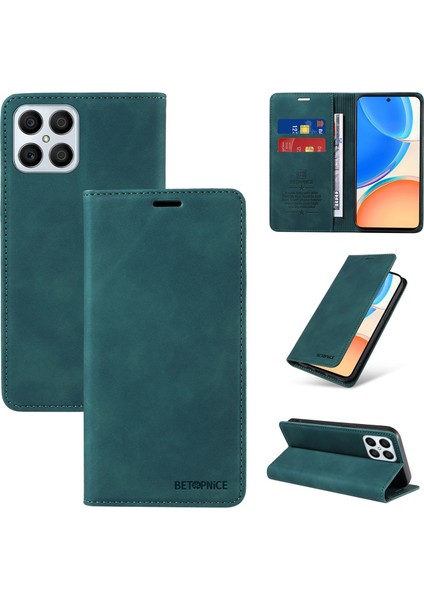 Compatible With Honor X8 4g Wallet Leather-Rfıd Blocking Card Holders-Shockproof Tpu Flip Cover (Yurt Dışından)