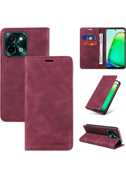 Compatible With Vıvo Y28 4g Wallet Leather-Rfıd Blocking Card Holders-Shockproof Tpu Flip Cover (Yurt Dışından)