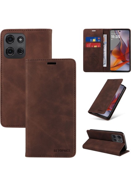 Compatible With Motorola Moto G75 5g Wallet Leather-Rfıd Blocking Card Holders-Shockproof Tpu Flip Cover (Yurt Dışından)