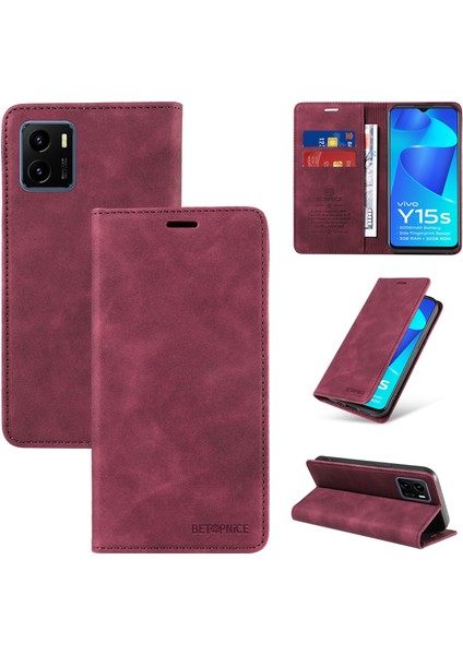 Compatible With Vıvo Y15A 4G/Y15S 4g Wallet Leather-Rfıd Blocking Card Holders-Shockproof Tpu Flip Cover (Yurt Dışından)
