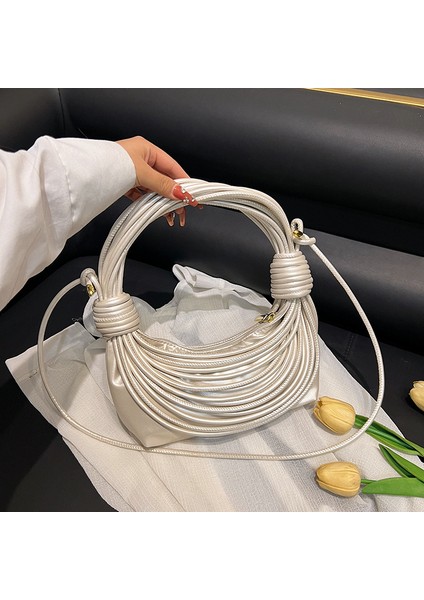 Moda Düğümlü Çanta Dokulu Dokuma Çok Renkli Popüler Çapraz Çanta (Yurt Dışından)