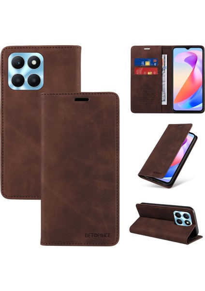Compatible With Honor X6A Wallet Leather-Rfıd Blocking Card Holders-Shockproof Tpu Flip Cover (Yurt Dışından)