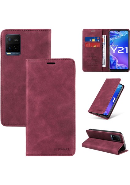 Compatible With Vıvo Y21/Y21S/Y33S 4g Wallet Leather-Rfıd Blocking Card Holders-Shockproof Tpu Flip Cover (Yurt Dışından)