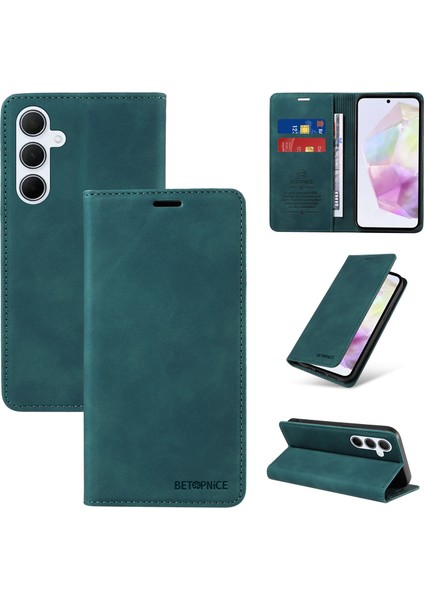 Compatible With Samsung Galaxy M35 Wallet Leather-Rfıd Blocking Card Holders-Shockproof Tpu Flip Cover (Yurt Dışından)