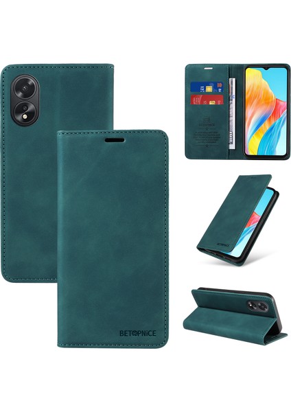 Compatible With Oppo A38 4G/A18 4g Wallet Leather-Rfıd Blocking Card Holders-Shockproof Tpu Flip Cover (Yurt Dışından)