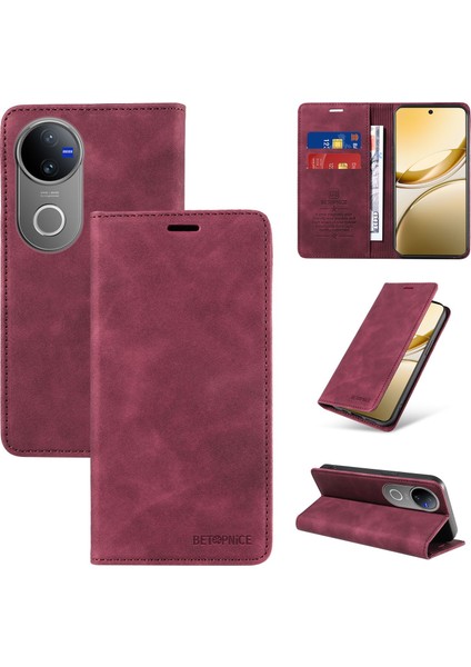 Compatible With Vıvo V50 5g Wallet Leather-Rfıd Blocking Card Holders-Shockproof Tpu Flip Cover (Yurt Dışından)