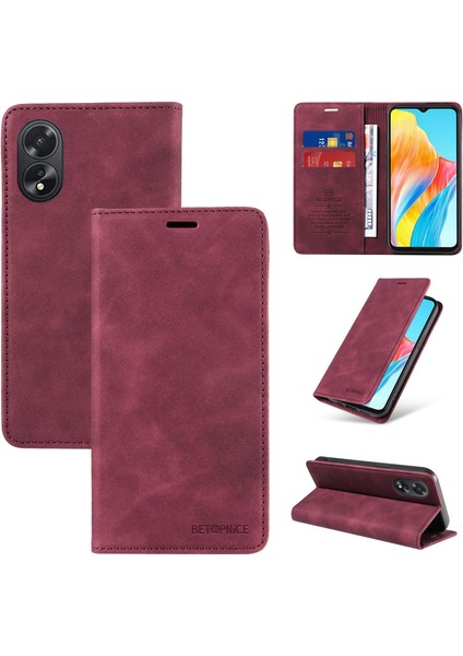 Compatible With Oppo A38 4G/A18 4g Wallet Leather-Rfıd Blocking Card Holders-Shockproof Tpu Flip Cover (Yurt Dışından)