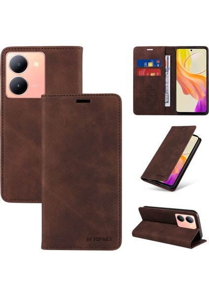 Compatible With Vıvo Y36 Wallet Leather-Rfıd Blocking Card Holders-Shockproof Tpu Flip Cover (Yurt Dışından)