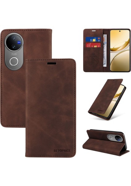 Compatible With Vıvo V50 5g Wallet Leather-Rfıd Blocking Card Holders-Shockproof Tpu Flip Cover (Yurt Dışından)