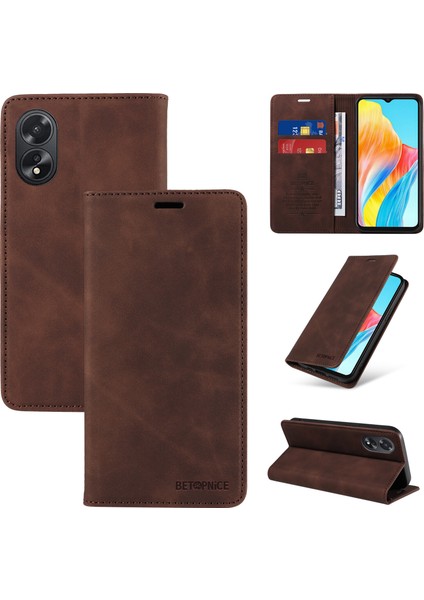 Compatible With Oppo A38 4G/A18 4g Wallet Leather-Rfıd Blocking Card Holders-Shockproof Tpu Flip Cover (Yurt Dışından)