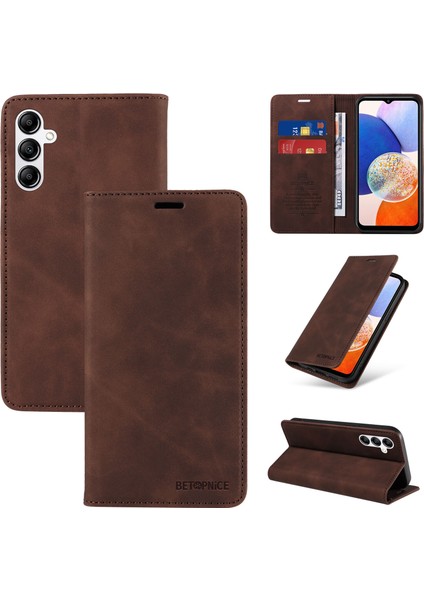 Compatible With Samsung Galaxy A14 4G/A14 5g Wallet Leather-Rfıd Blocking Card Holders-Shockproof Tpu Flip Cover (Yurt Dışından)