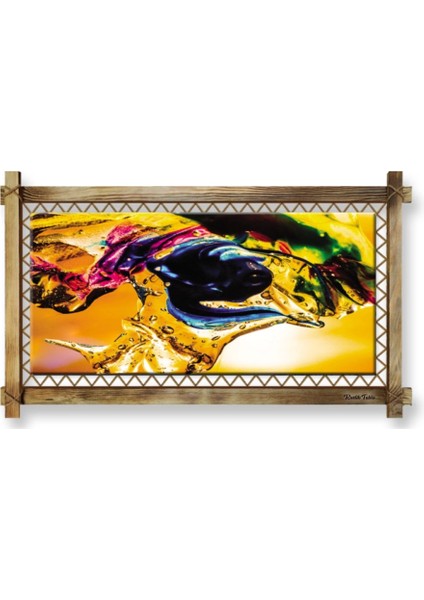 Marsilyan- Sarı Soyut LED Işıklı Rustik Kanvas Tablo B fiyatları