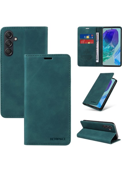 Compatible With Samsung Galaxy M55 5g Wallet Leather-Rfıd Blocking Card Holders-Shockproof Tpu Flip Cover (Yurt Dışından)